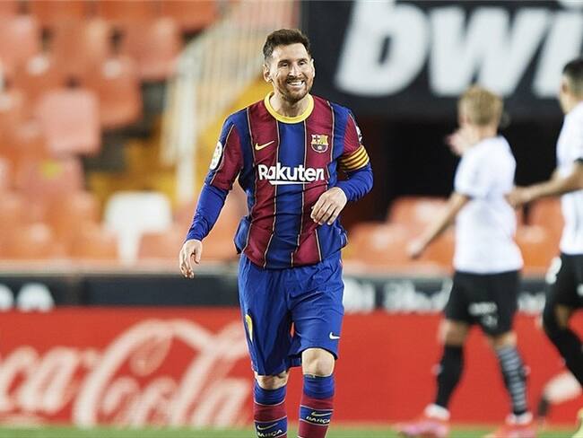 Lionel Messi anotó doblete en el partido ante el Valencia. Foto: Aitor Alcalde Colomer/Getty Images