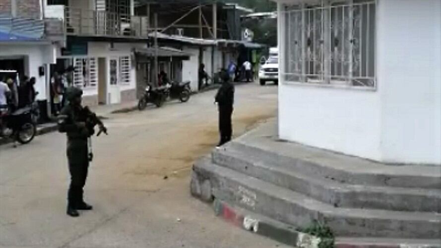 La Fuerza Pública reaccionó y se produjo un combate durante varios minutos. Foto: Cortesía