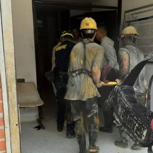 Nuevo accidente minero en Marmato, Caldas. Crédito: Bomberos Marmato, Caldas.