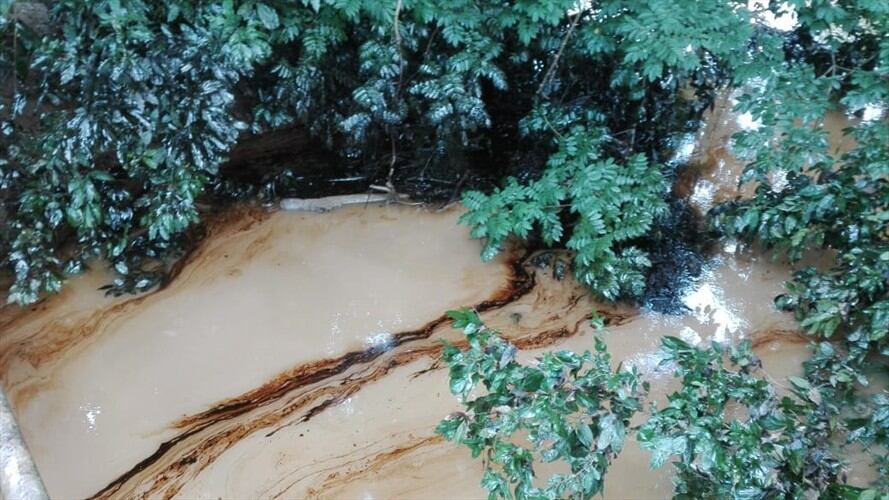 En este momento, Ecopetrol realiza recorrido aéreo para identificar las causas del derrame de crudo.  Foto: Cortesía.