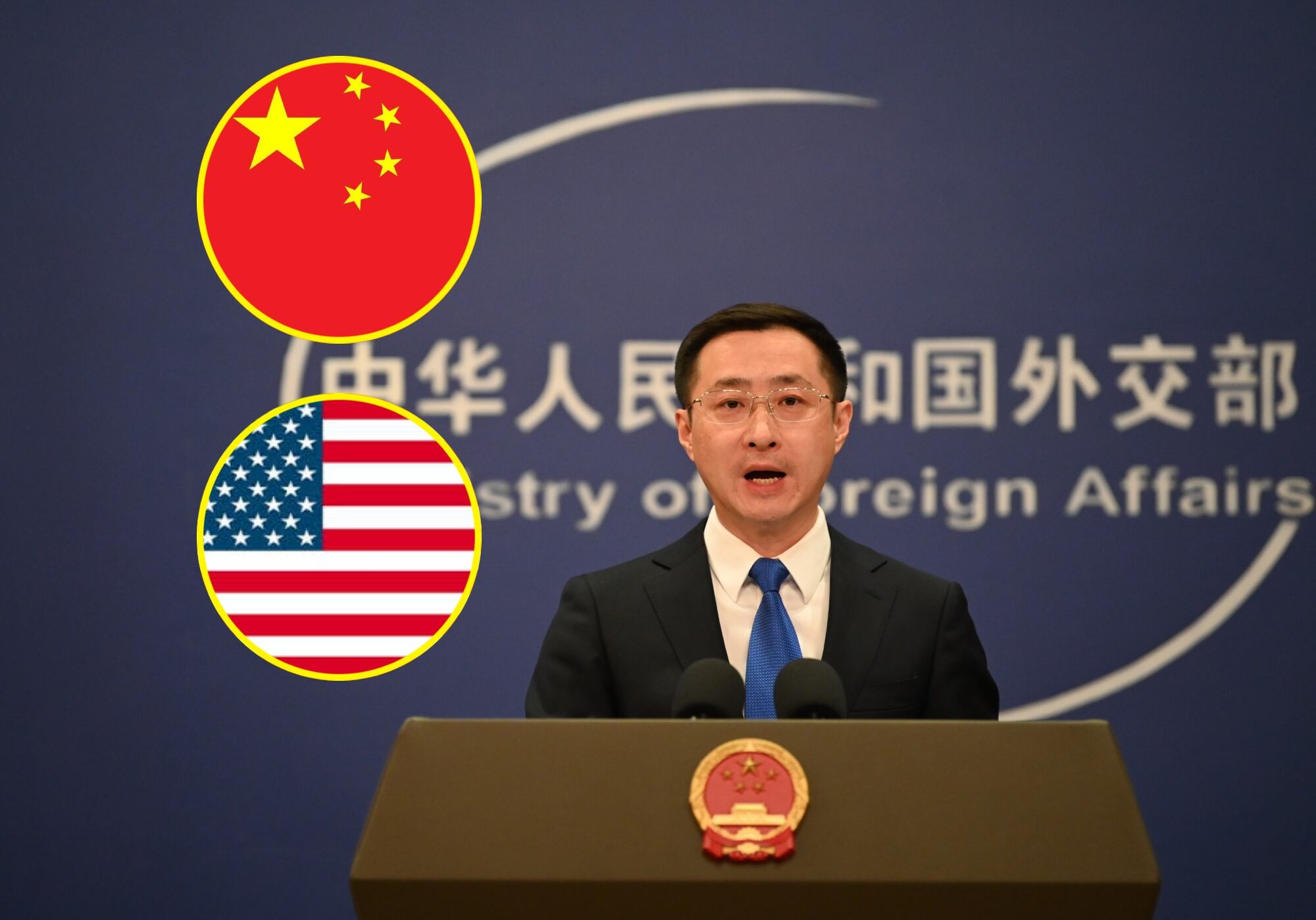 Lin Jian, portavoz del Ministerio de Exteriores chino, criticó sesgo ideológico de congresista de EEUU. Foto: EFE.