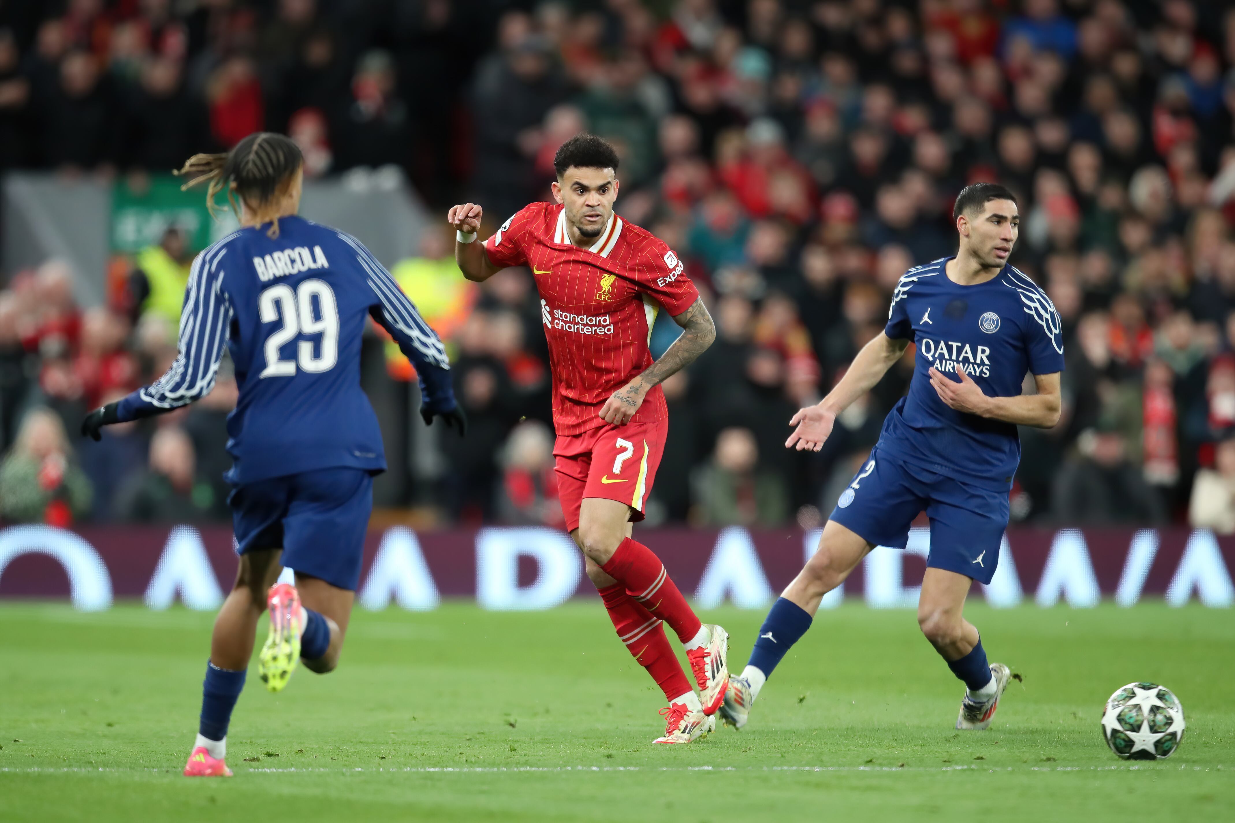 Luis Díaz, delantero del Liverpool. (Photo by MB Media/Getty Images)