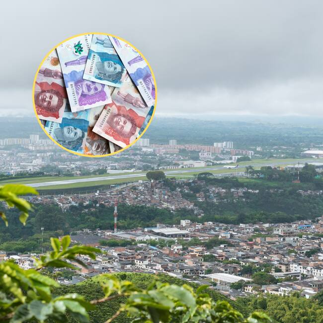 Vista panorámica de Pereira, Risaralda, encima dinero colombiano (Fotos: Getty Images)