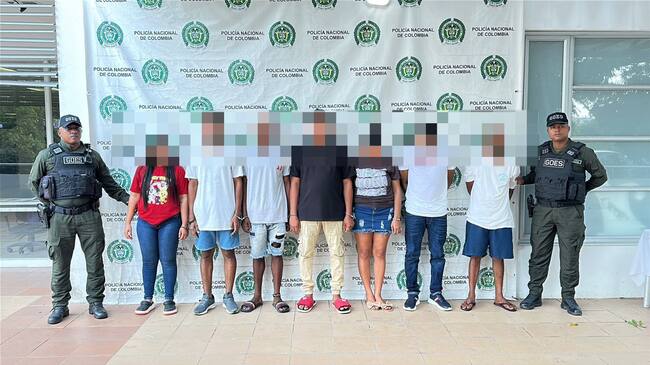 Presuntos integrantes del Clan del Golfo. Foto: Policía Nacional.