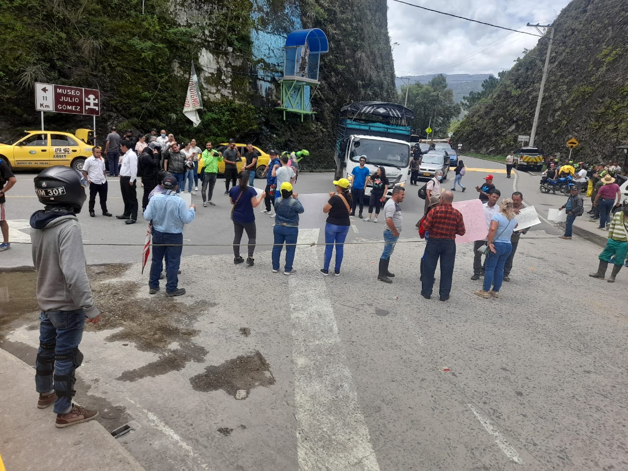 La manifestación se realizó entre Guateque y Garagoa. Foto: Suministrada.
