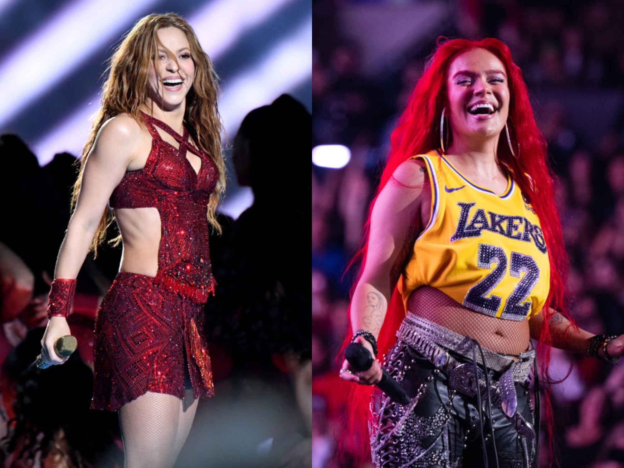 Shakira y Karol G, cantantes colombianas. Fotos: Getty Images.