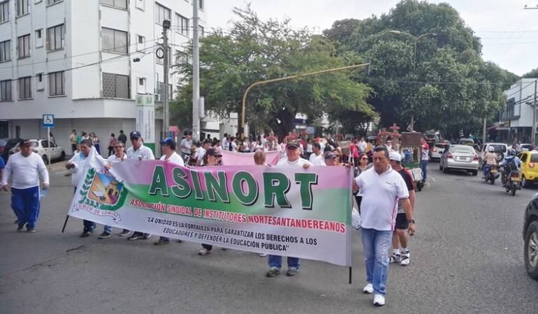 Marcha docentes Asinort en Cúcuta. / Foto: Archivo. 