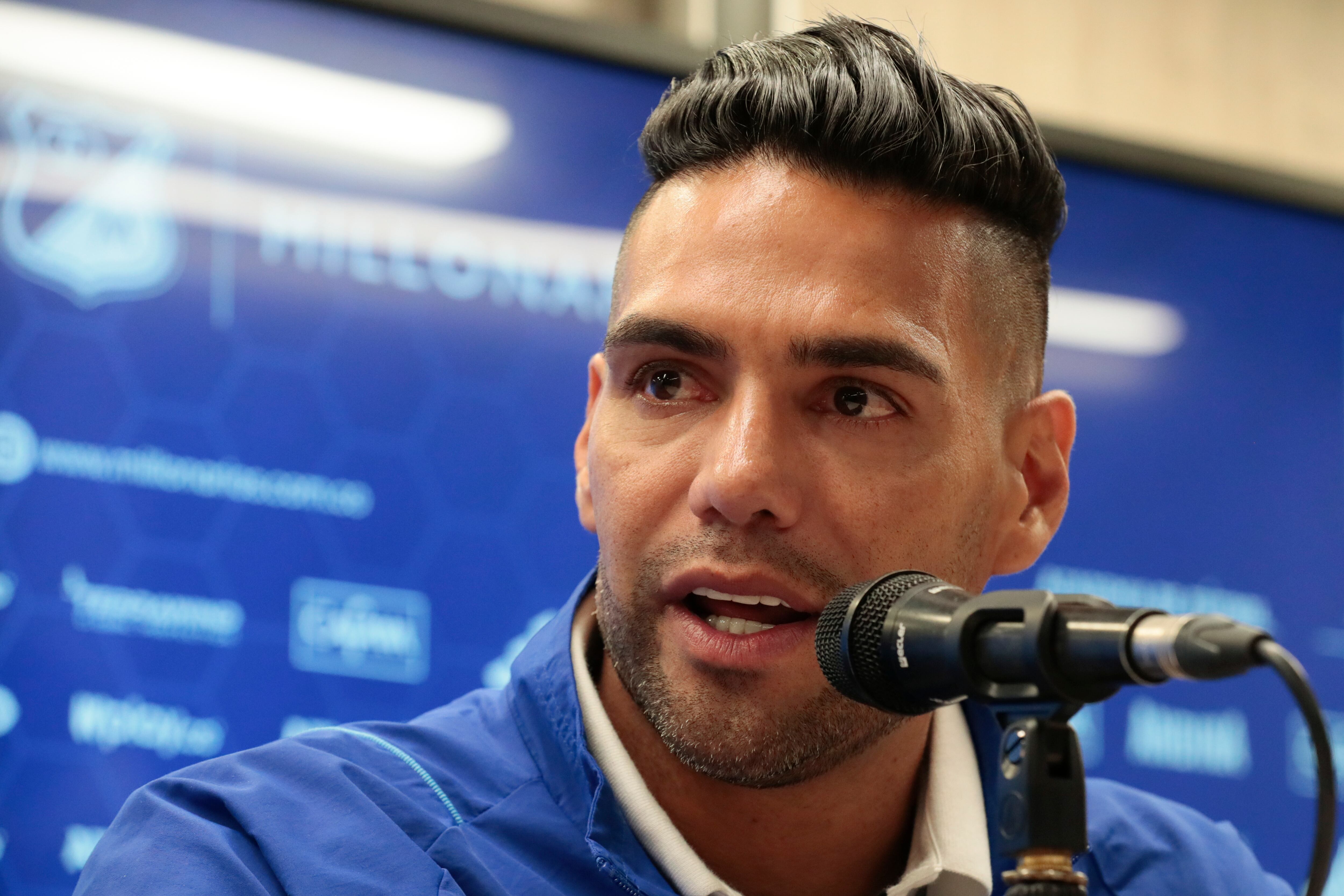 Radamel Falcao García en su presentación con Millonarios. Foto: EFE/ Carlos Ortega