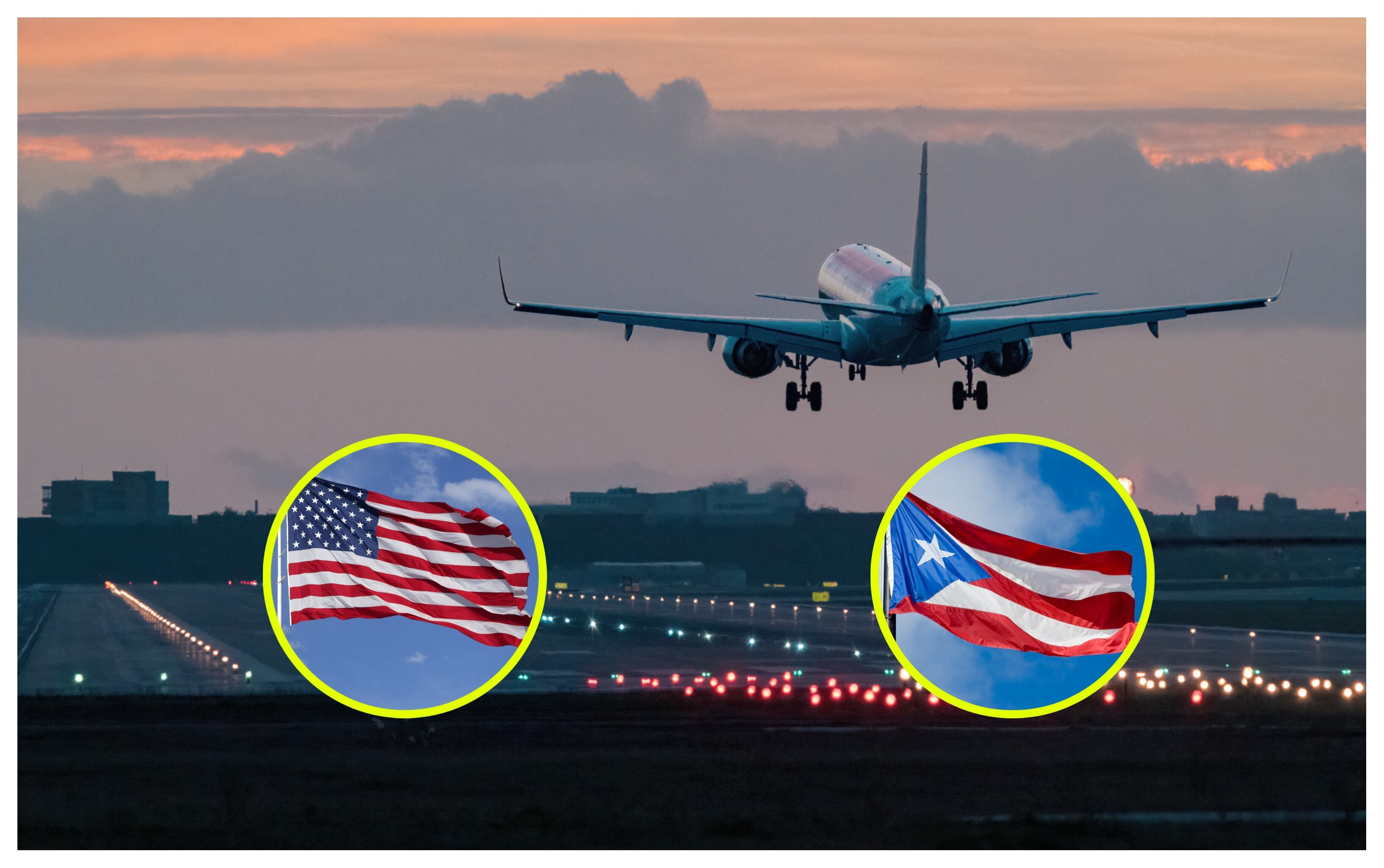 Referencia de vuelo y banderas de EE.UU. y Puerto Rico. Foto:Daniel Garrido/ Royce Bair/ TexPhoto vía Getty Images.