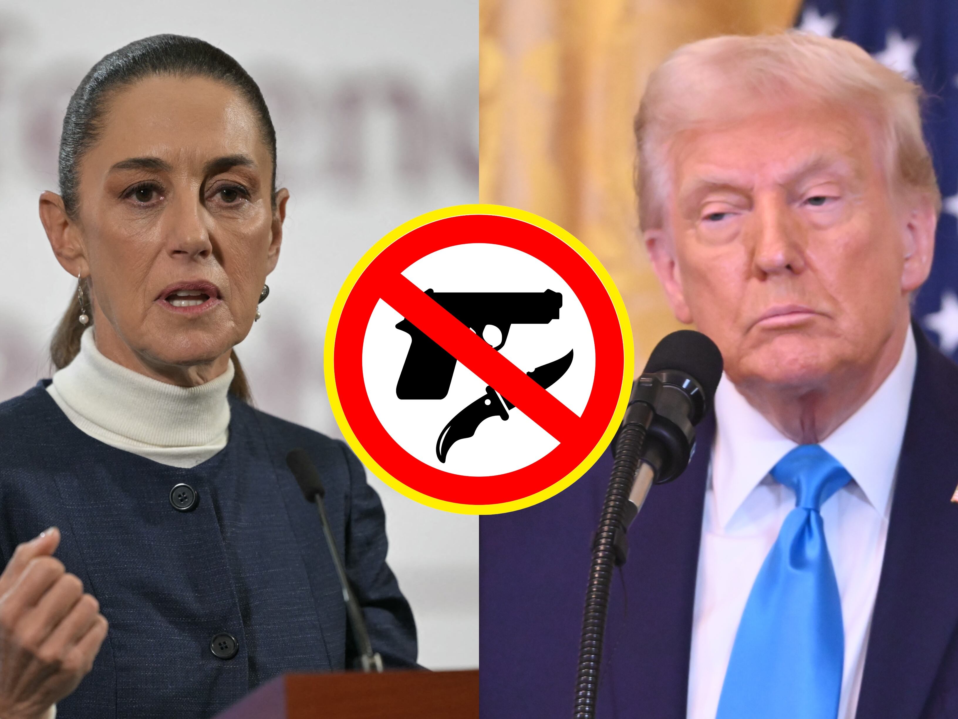 Claudia Sheinbaum. FOTO: YURI CORTEZ/AFP/ Getty Images. Donald Trump. FOTO: Kyle Mazza/Anadolu/ Getty Images.