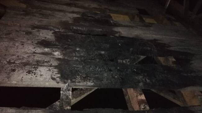 Incineración de puente en Cauca. Foto: Cortesía Sucesos Cauca