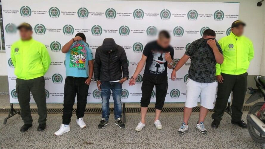Capturan a cuatro presuntos fleteros en Popayán. Foto: Policía