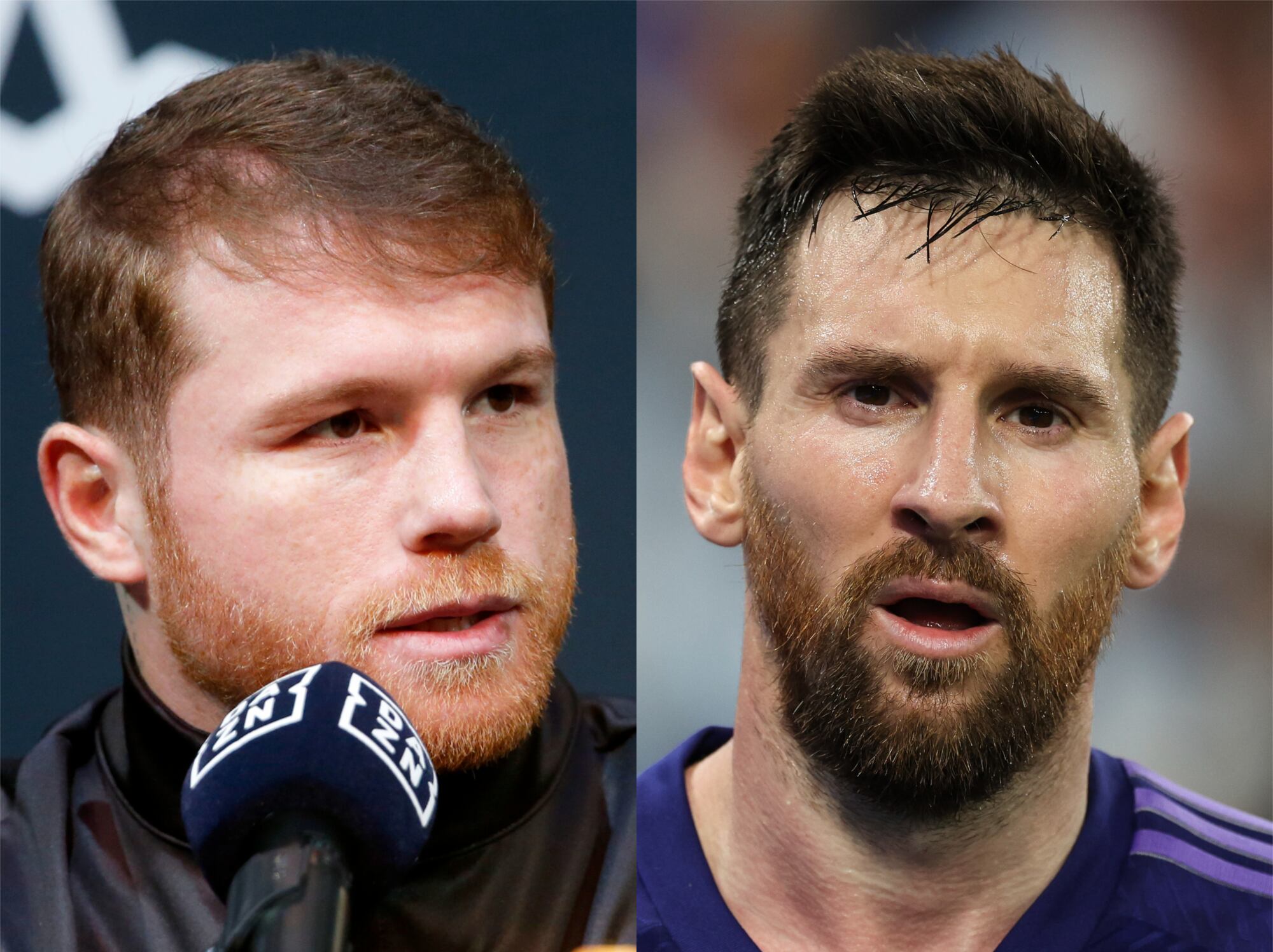 Canelo Álvarez y Lionel Messi. Foto: Steve Marcus/Getty Images - Ian MacNicol/Getty Images