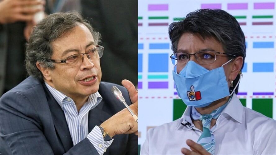 Gustavo Petro pidió a la alcaldesa Claudia López rectificar el trino en el que relaciona la donación hecha por Colombia Humana a la Primera Línea con hechos de vandalismo. Foto: Colprensa