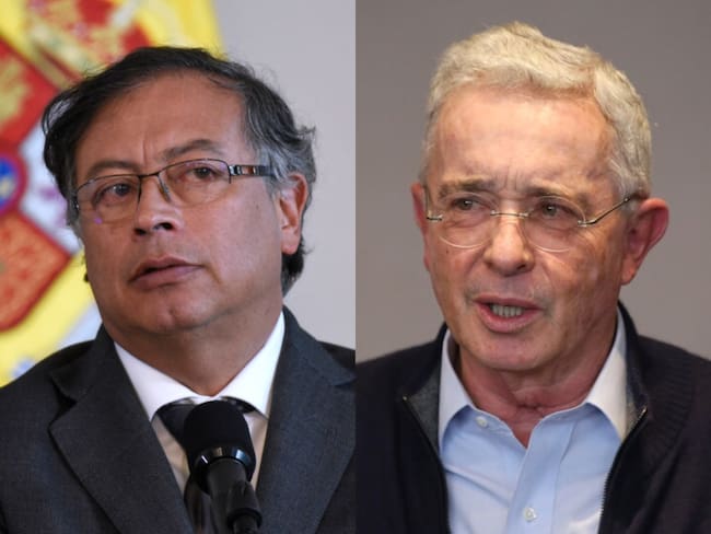 Presidente Gustavo Petro y expresidente Álvaro Uribe. Fotos: Colprensa.