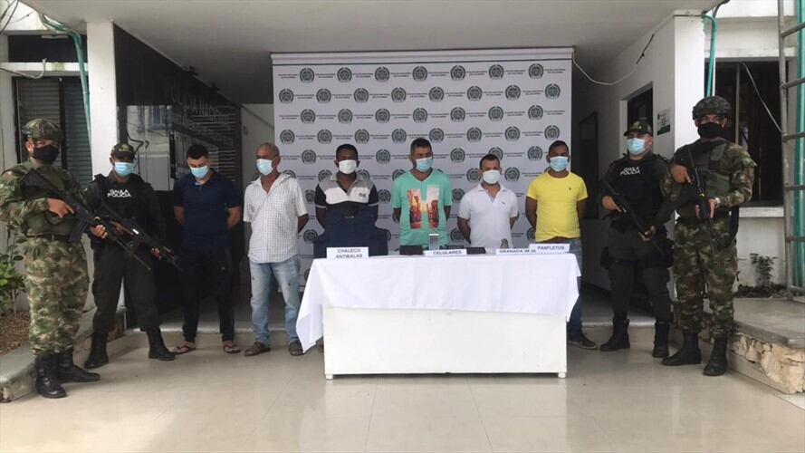 Capturados seis presuntos integrantes del Clan del Golfo en Sucre.Foto: prensa Ejército.