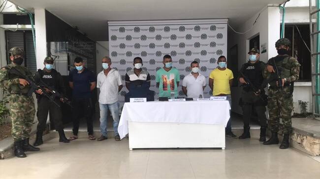 Capturados seis presuntos integrantes del Clan del Golfo en Sucre.Foto: prensa Ejército.