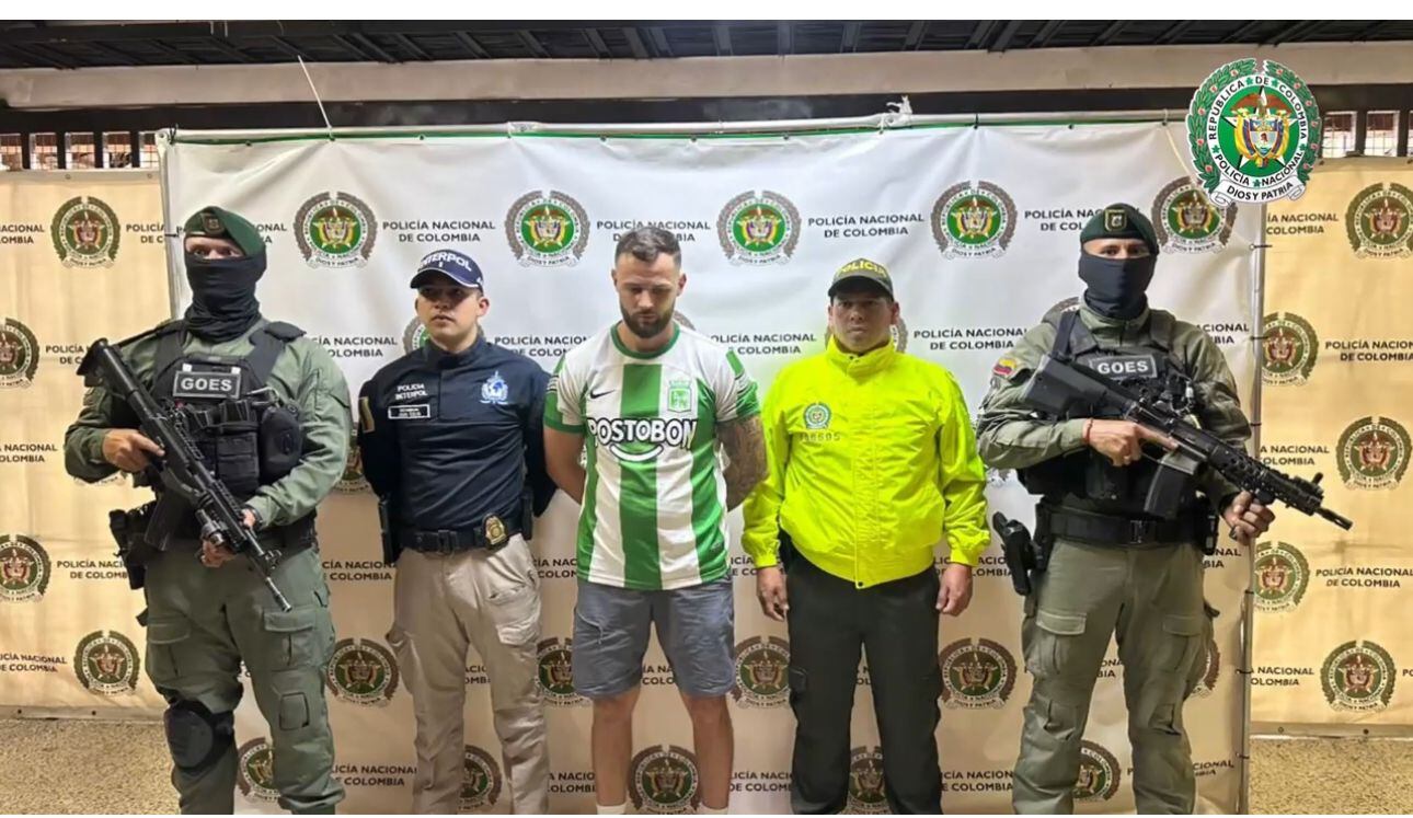 Capturan en Medellín a británico presuntamente vinculado al Clan del Golfo. Foto: Cortesía Policía Nacional