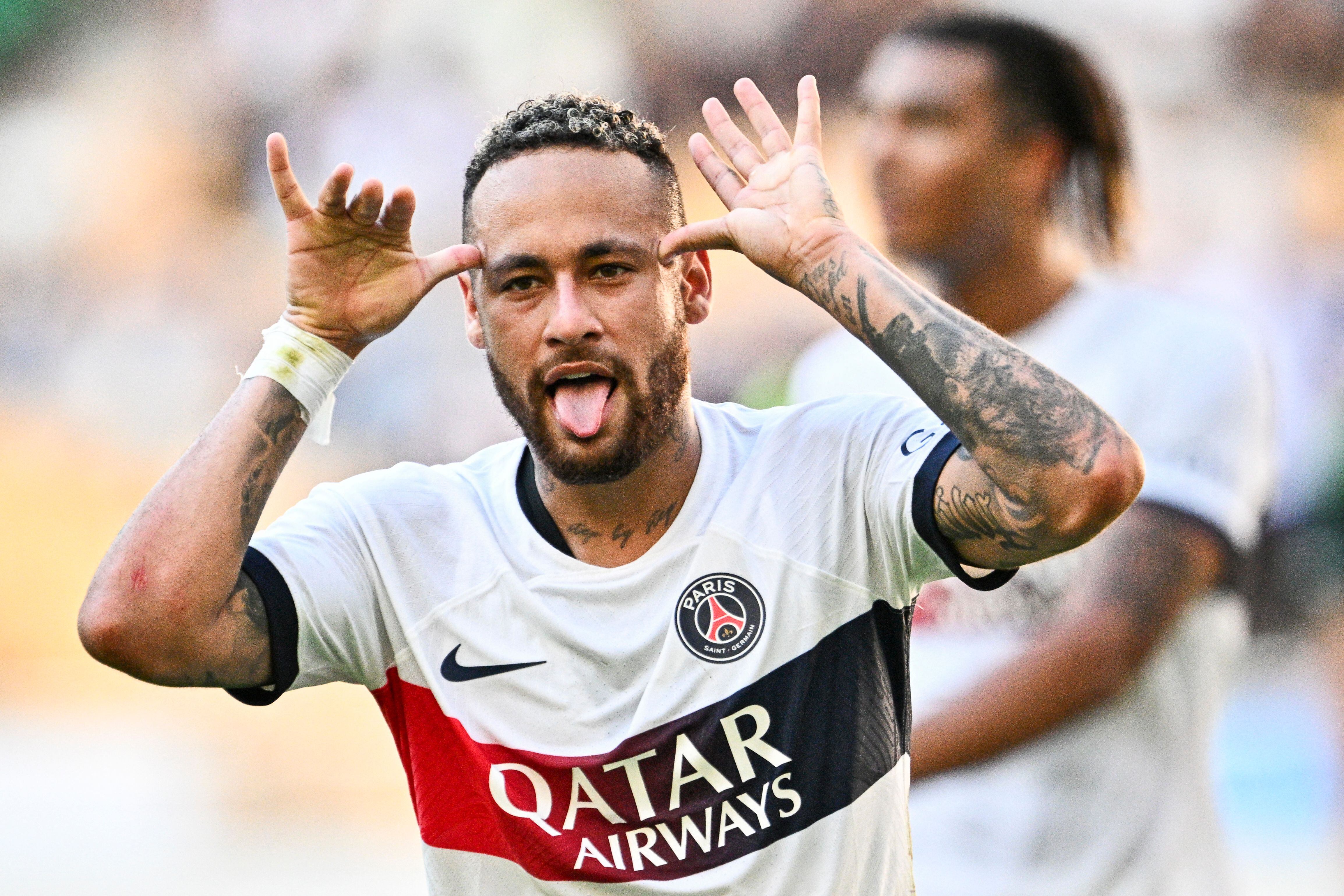 Neymar. (Photo by ANTHONY WALLACE / AFP) (Photo by ANTHONY WALLACE/AFP via Getty Images)
