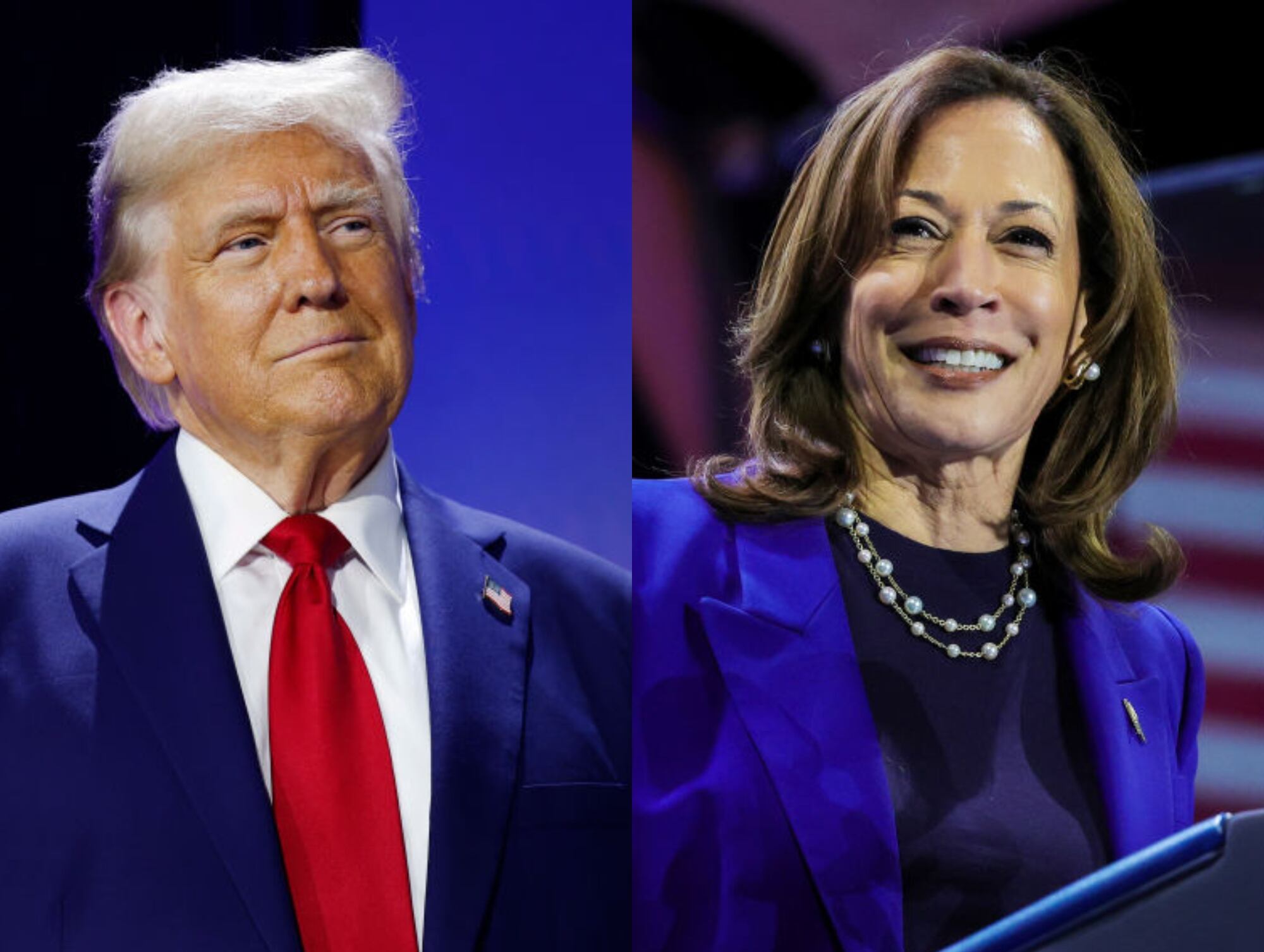Donald Trump y Kamala Harris. I Fotos: Getty Images.