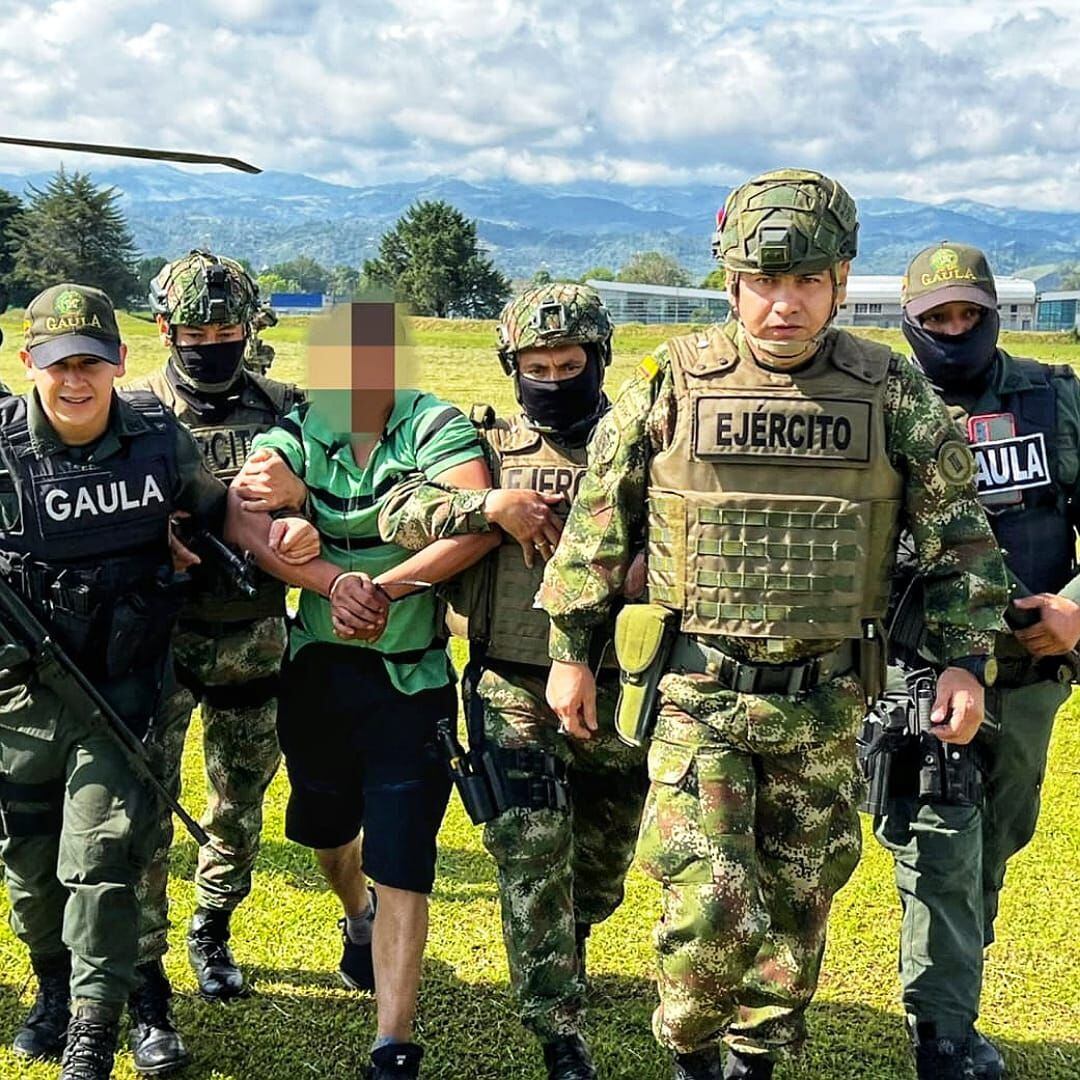 La captura se registró en la vereda El Sesteadero de Toribío, Cauca. Crédito: Ejército Nacional. 