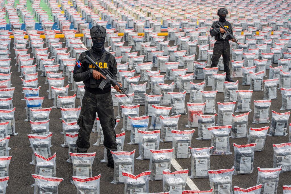 Más de 9 toneladas de cocaína decomisadas el 6 de diciembre del 2024 por autoridades de República Dominicana. I Foto: FRANCESCO SPOTORNO/AFP via Getty Images.