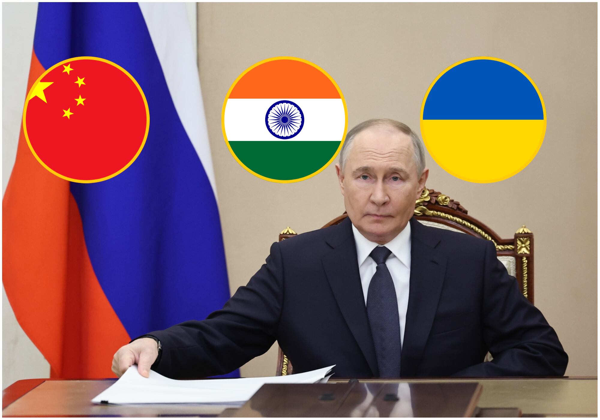 Putin valoró el papel de China e India en la búsqueda de paz en Ucrania. Foto: EFE.