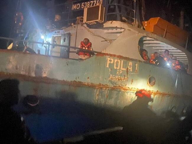 Buque absuelto por presunto contrabando presentó fallas al zarpar en Santa Marta. Foto: Estación de Guardacostas de Santa Marta