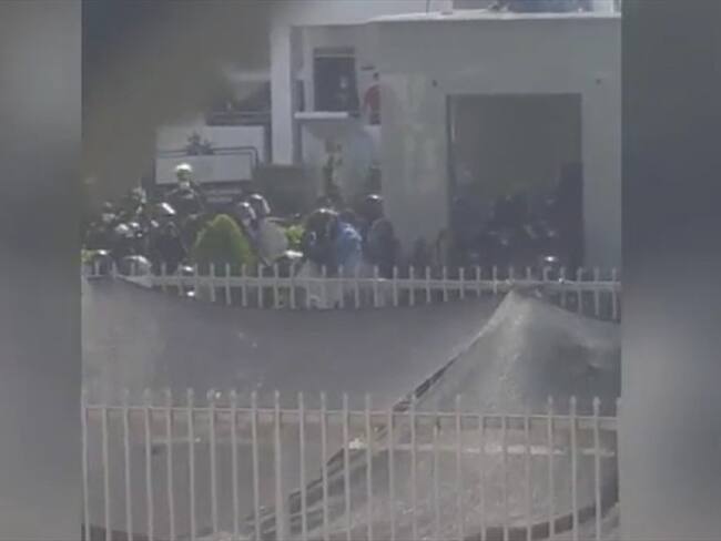 Amotinamiento Floridablanca . Foto: tomada del video.