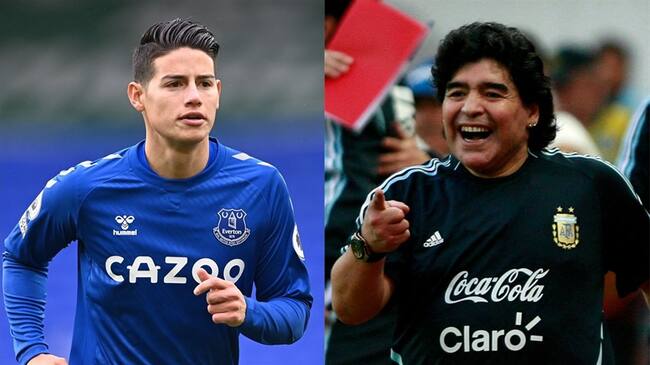 James Rodríguez recordó los elogios de Diego Armando Maradona. Foto: Dmitry Korotayev/Epsilon/Getty Images