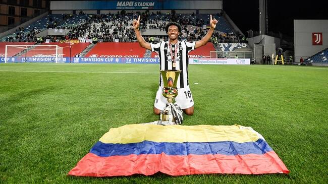 Juan Guillermo Cuadrado, campeón de la Copa de Italia 2021. Foto: Daniele Badolato - Juventus FC/Juventus FC via Getty Images