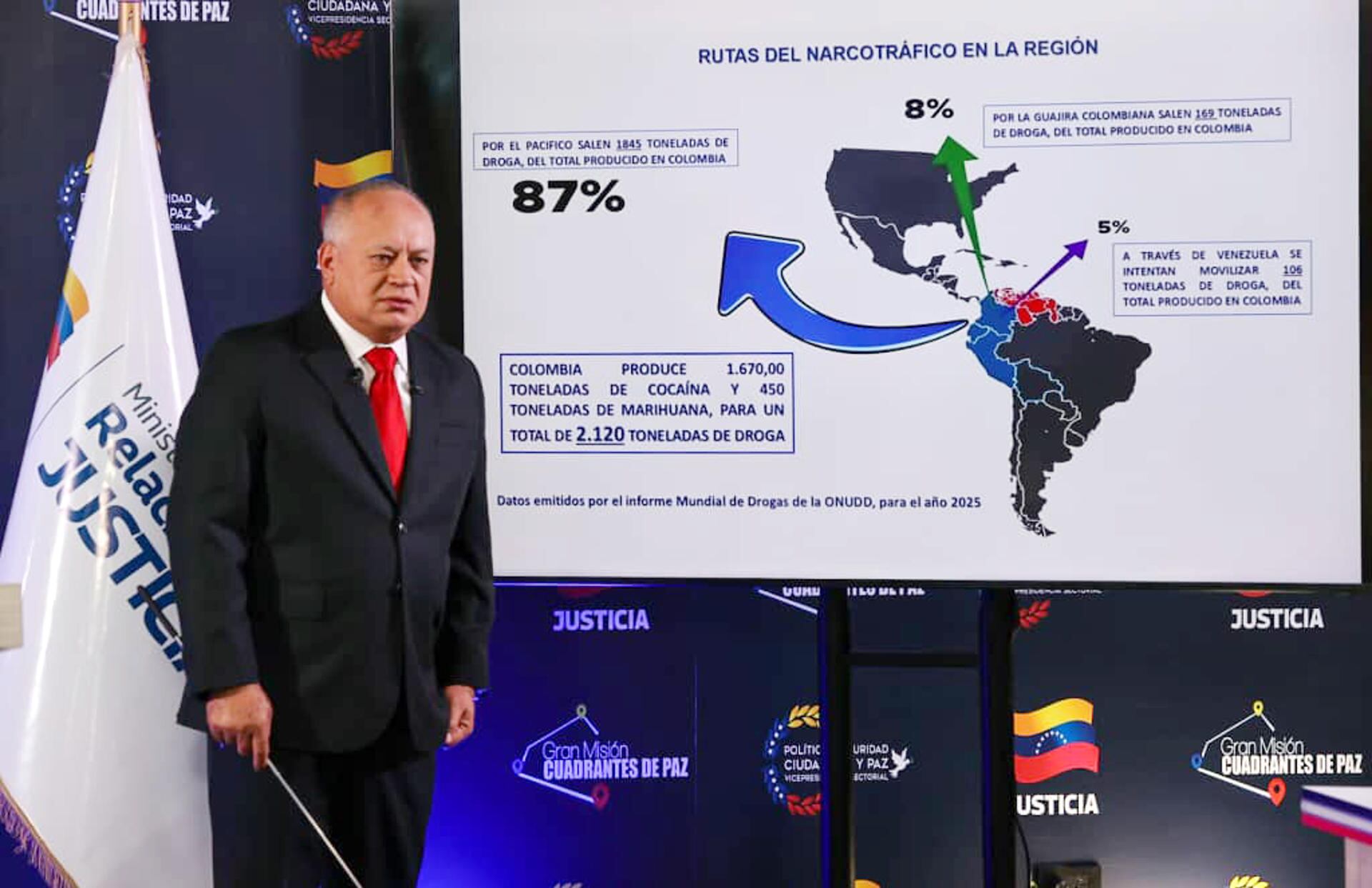 El ministro de Interior de Venezuela, Diosdado Cabello. EFE/ Prensa Ministerio De Interior Justicia Y Paz.