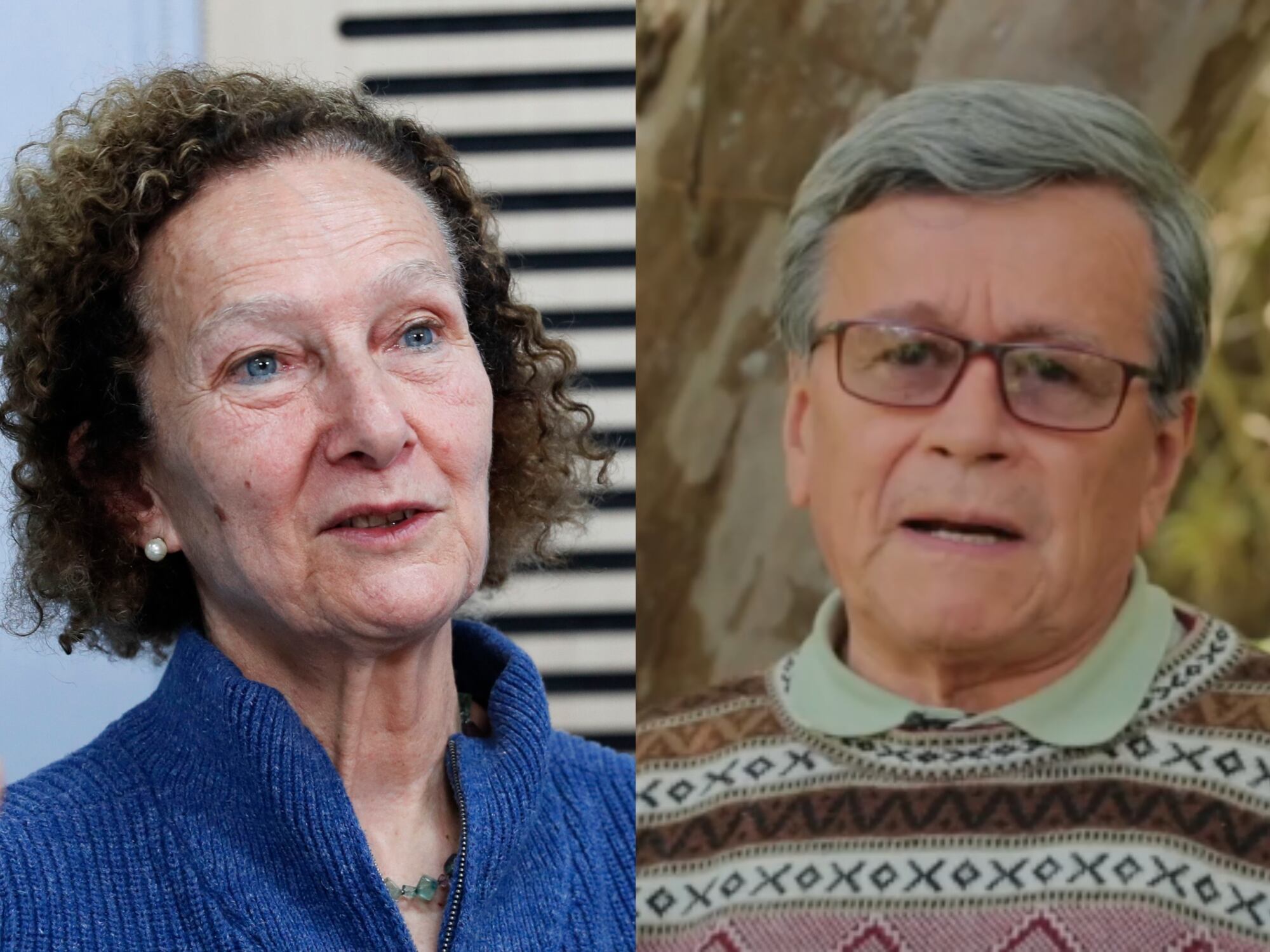 Vera Grabe y Pablo Beltrán. Foto: EFE y delegación del ELN.