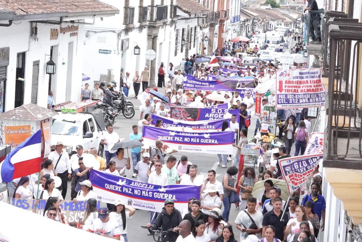 La marcha recorrió las principales calles de Popayán. Crédito: Gobernación del Cauca.