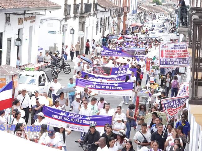 La marcha recorrió las principales calles de Popayán. Crédito: Gobernación del Cauca.