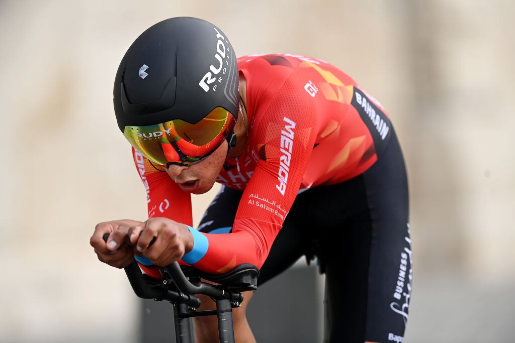 Santiago Buitrago Sanchez de Colombia y el equipo Bahrain Victorious. (Photo by Stuart Franklin/Getty Images)