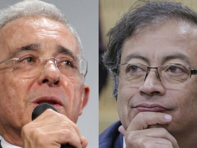 Expresidente Álvaro Uribe Vélez y senador Gustavo Petro. Foto: Colprensa - Álvaro Tavera