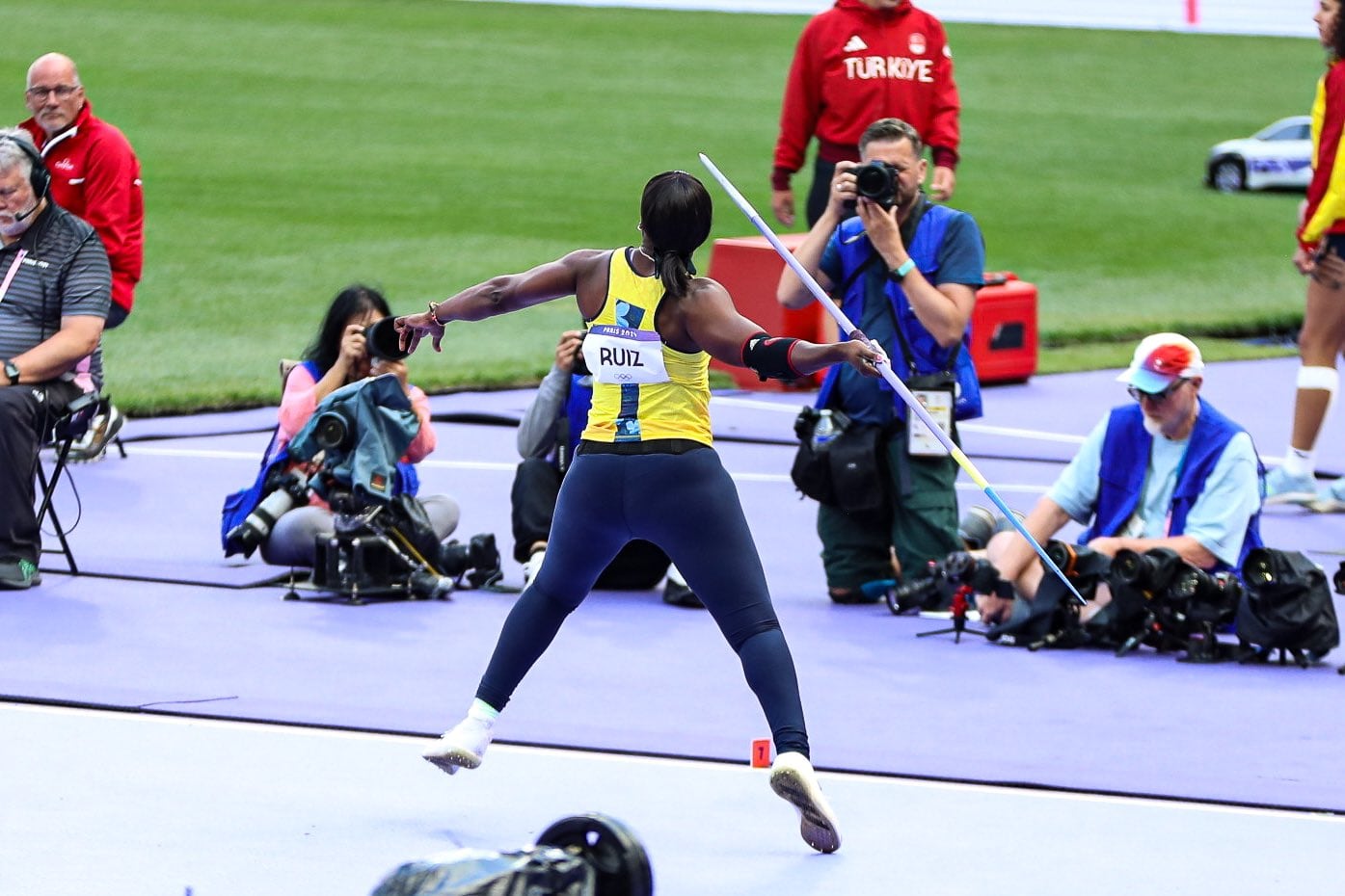 Flor Denis Ruiz, atleta colombiana de lanzamiento de jabalina, uno de los deportes más antiguos de los Juegos Olímpicos. Foto: Getty Images.