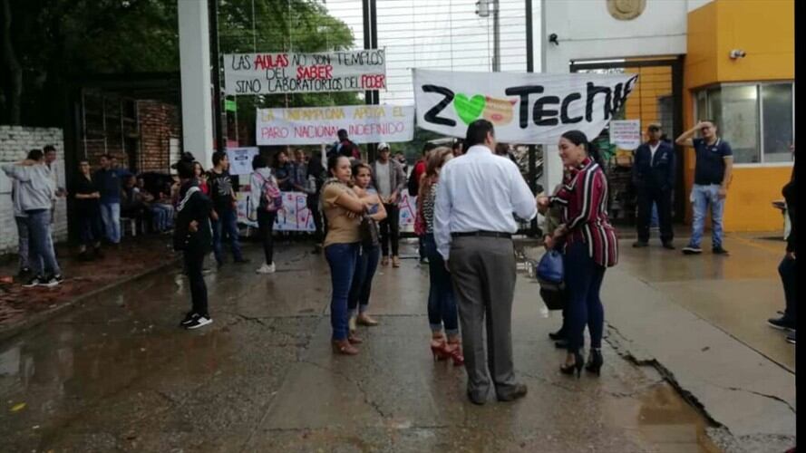 La comunidad estudiantil de la Universidad de Pamplona, a través de un comunicado, ha rechazado la normalidad académica solicitada por las directivas. Foto: David López (cortesía)