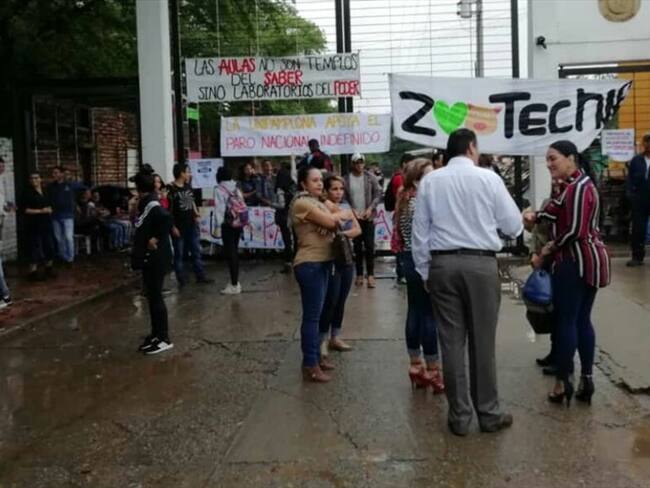 La comunidad estudiantil de la Universidad de Pamplona, a través de un comunicado, ha rechazado la normalidad académica solicitada por las directivas. Foto: David López (cortesía)
