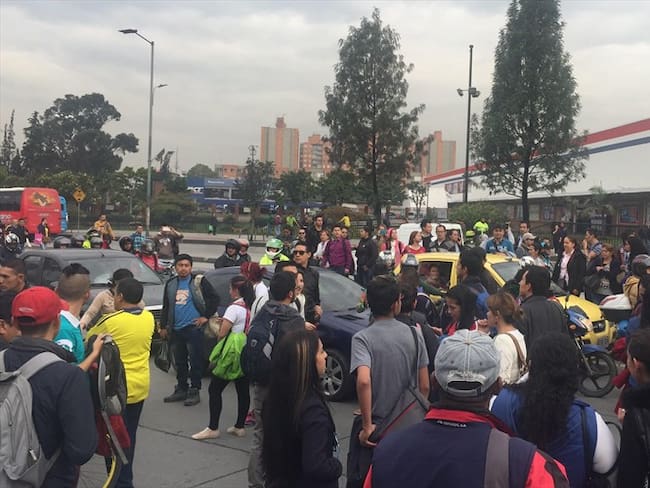 Protestas en Transmilenio. Foto: La W.