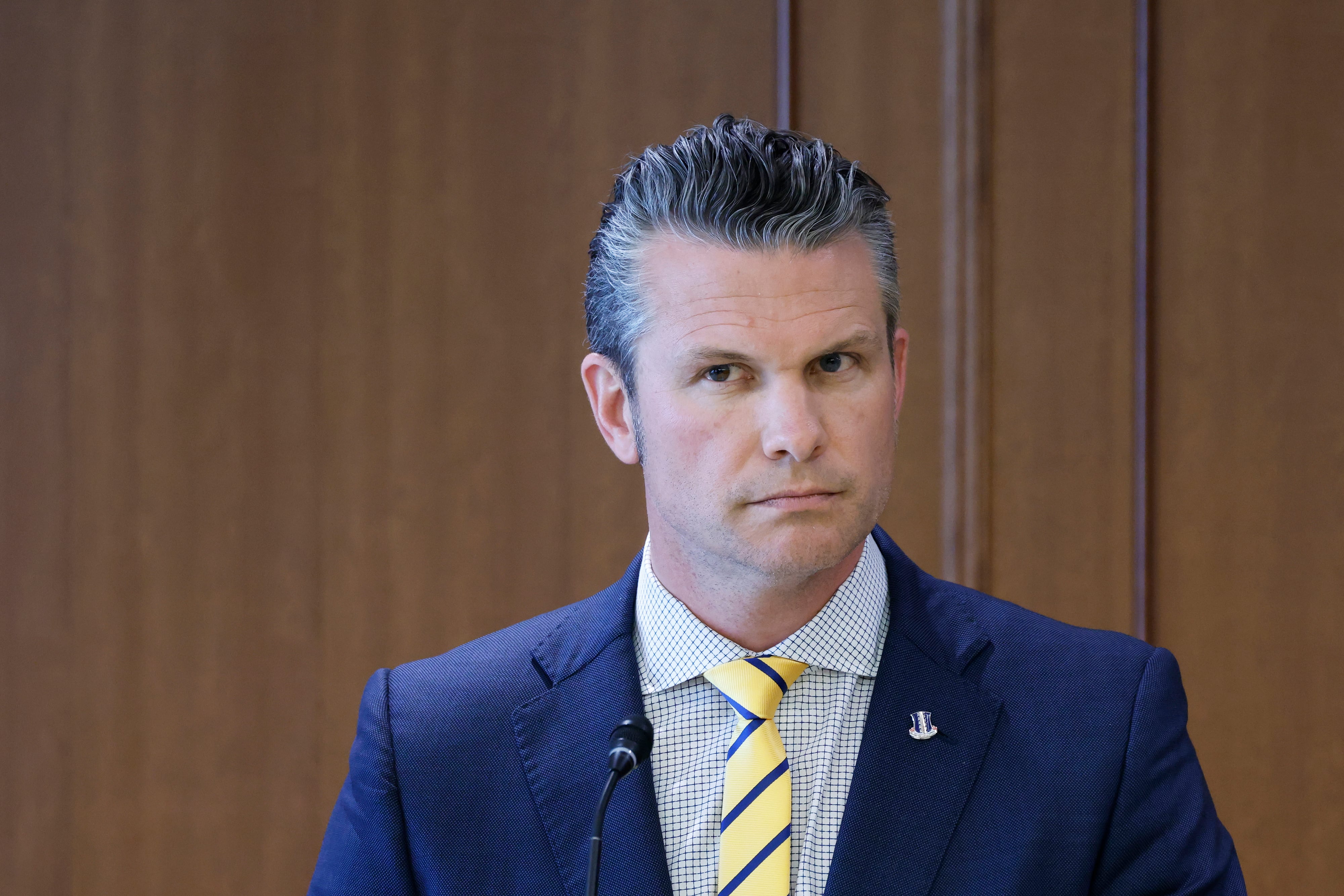 El secretario de Guerra, Pete Hegseth, en marzo de 2025. FOTO: Kiyoshi Ota/Getty Images