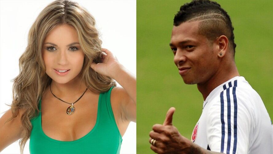 Presentadora Sara Uribe y futbolista Fredy Guarín. Foto: Colprensa / Colprensa - Enviado Especial Raúl Palacios