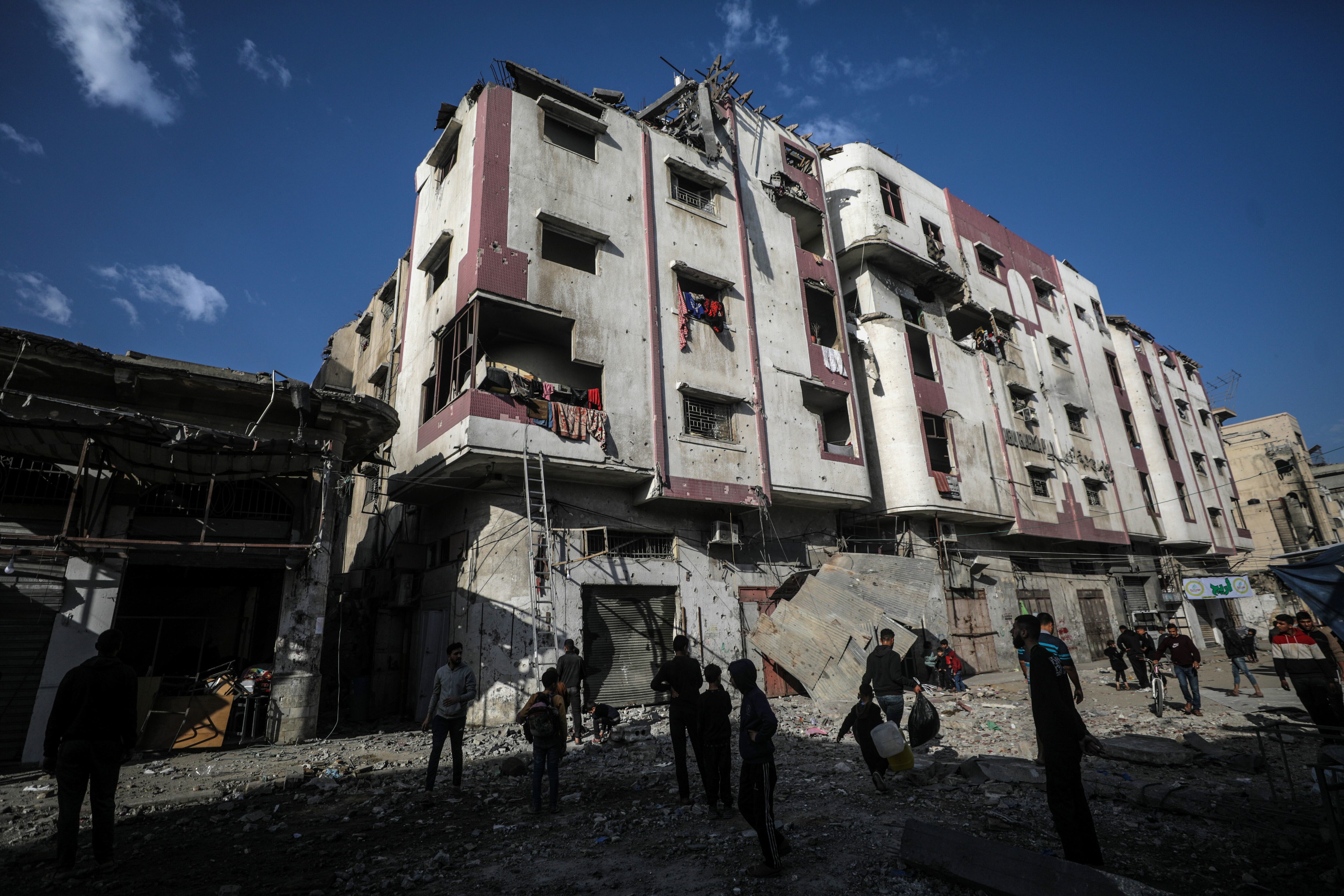Edificio en Gaza. Foto: EFE.