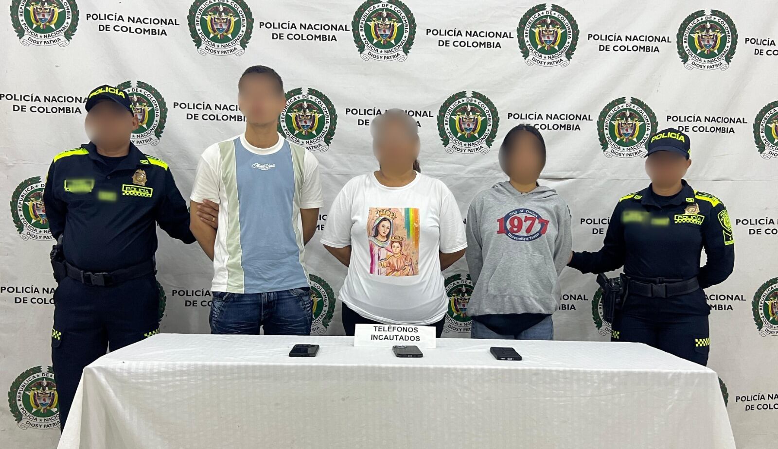 A la cárcel tres miembros de una misma familia por el homicidio de un dragoneante en Montería. Foto: prensa Policía.