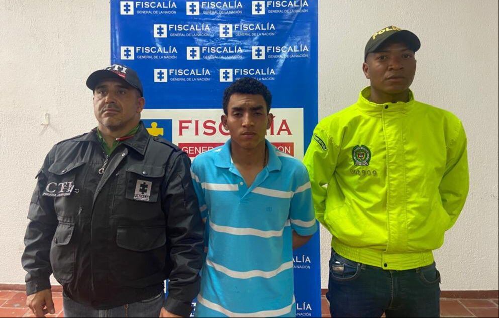 Captura del presunto asesino de Esteban Alzate. Foto: Policía