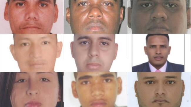 Fueron cobijados nueve presuntos integrantes de la banda “Los de El Palo”, dedicada al tráfico de estupefacientes. Foto: Policía Nacional