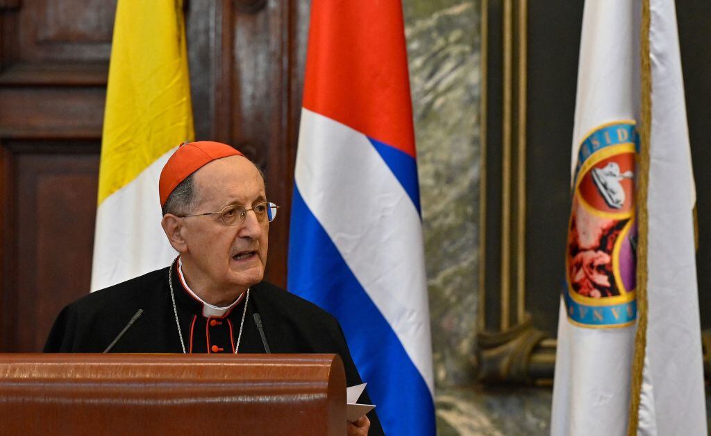 Cardenal Beniamino Stella en La Habana, Cuba. 8 de febrero de 2023. Foto: ADALBERTO ROQUE/AFP via Getty Images.