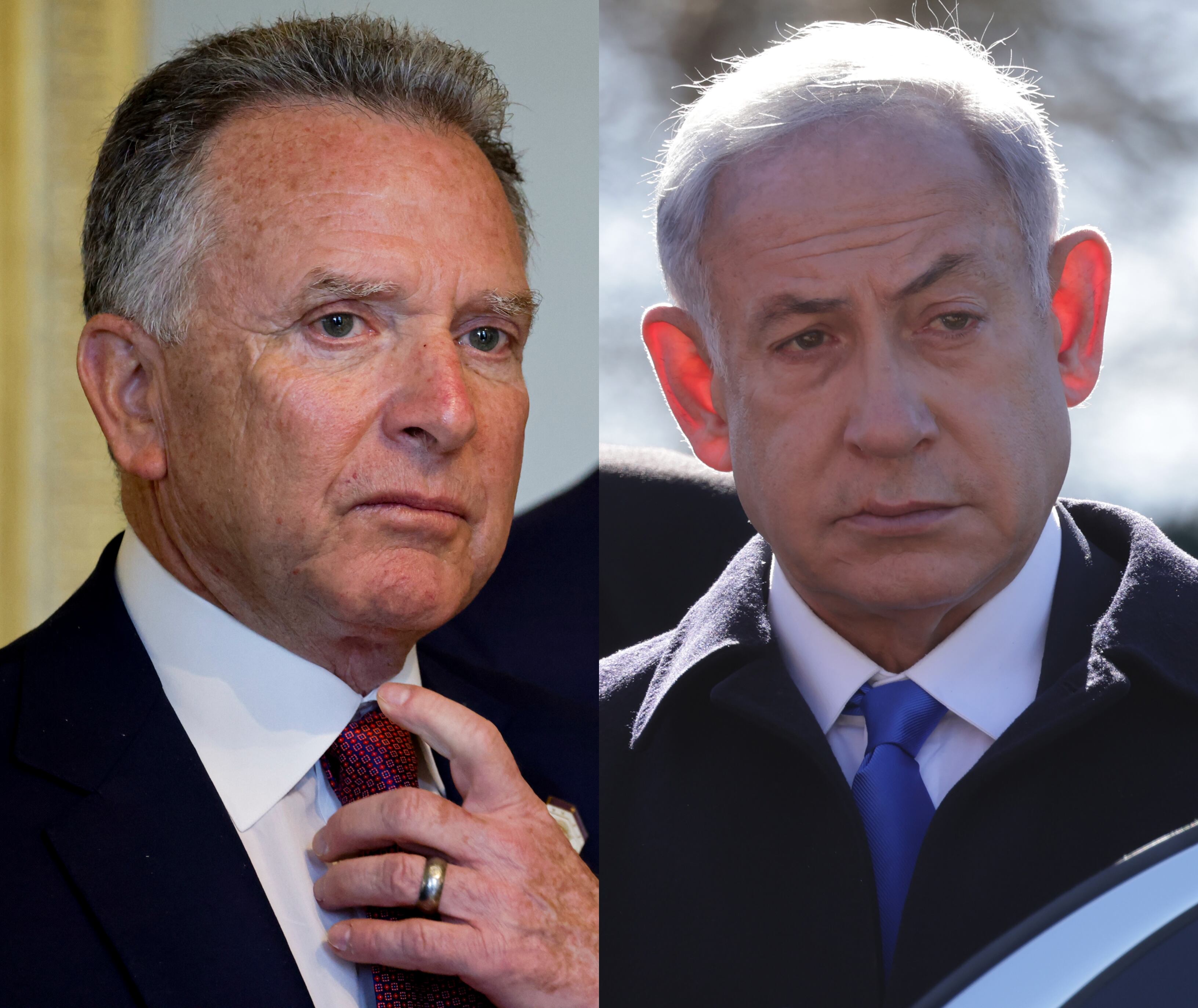 Steve Witkoff y Benjamín Netanyahu. Foto: Sean Gallup/Getty Images/ LUDOVIC MARIN/POOL/AFP.