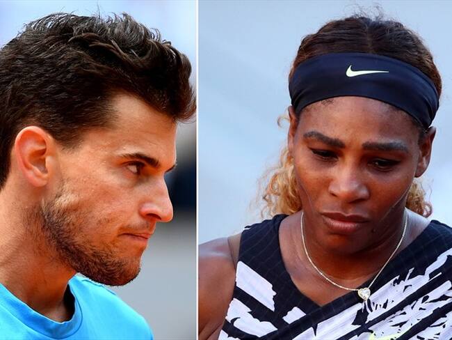 El tenista austríaco, Dominic Thiem y la tenistas estadounidense Serena Williams. Foto: Getty Images